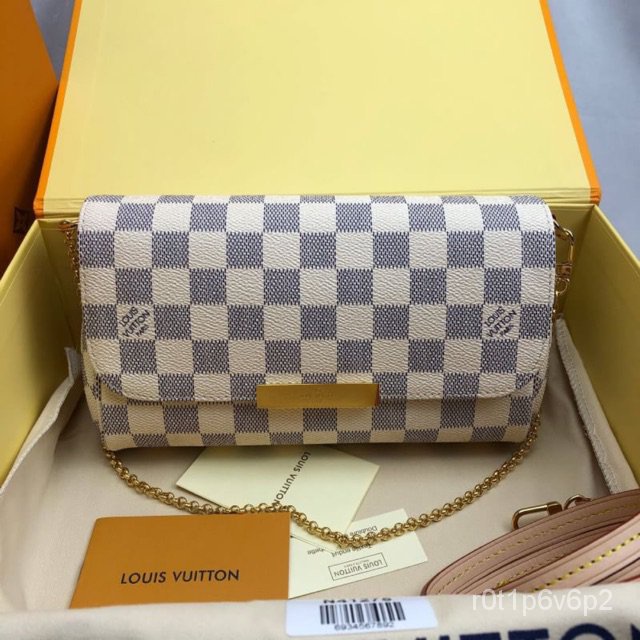 Louis Vuitton favoriteตารางสีขาว Size Pm 9นิ้ว การยิงวัตถุจริง