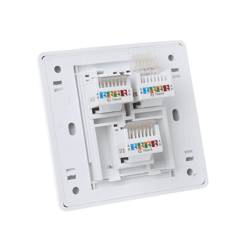 86 Type Computer Socket Panel CAT5E Network Module RJ45 Cable Interface ...