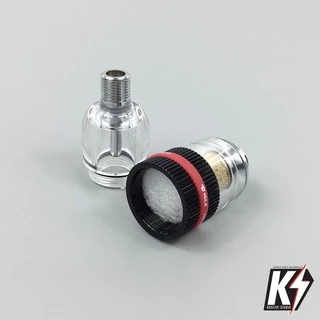 Agile กรองลมดักไอน้ำแอร์บรัช 1/8" แบบหลอดแก้ว AG01 สำหรับ Airbrush ดูดความชื้น เหมาะกับปั๊มลมขนาดเล็ก