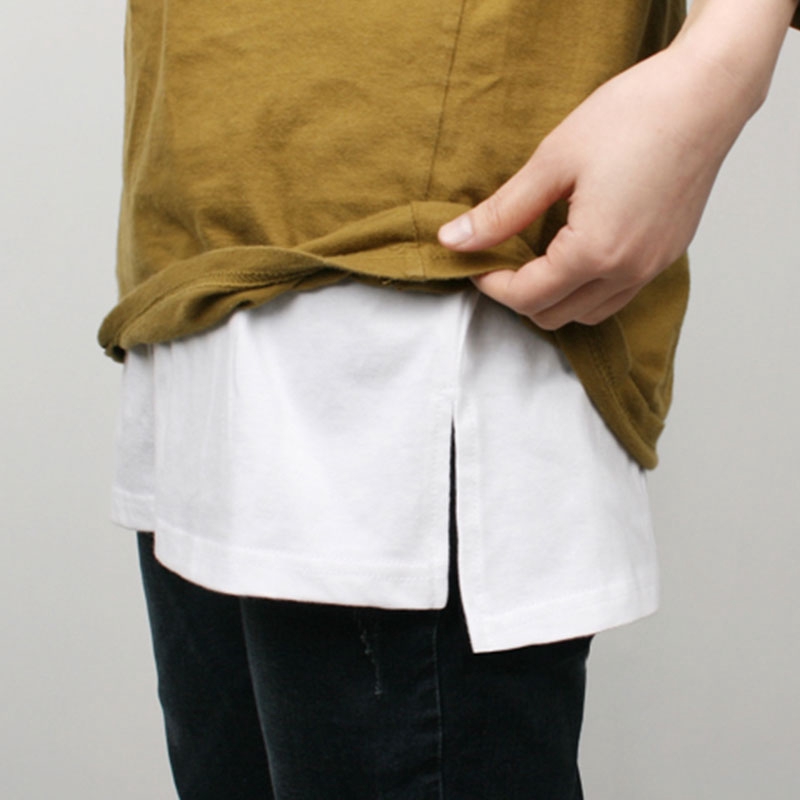 ชายเสื้อแบบกระโปรงสั้น เนื้อผ้าฝ้าย สีดำและสีขาว แฟชั่นสไตล์เกาหลี สำหรับผู้หญิง