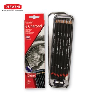 Derwent charcoal metal box set 6