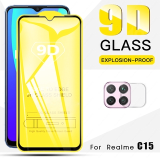 2in1 Black Tempered Glass Camera Screen Protector Realme 8 8pro C11 2021 C20 C21 C25s C25 6 5 C12 C15 5i C11 C1 C2 5s 6i C3 C17 7 7i