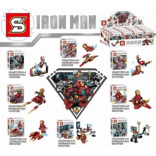 ตัวต่อเลโก้จีน ไอรอนแมน SY624 รวมพล Iron man 8กล่อง พร้อมยาน รวมเป็น1ตัวใหญ่ได้ 8in1 ใหม่ล่าสุด!