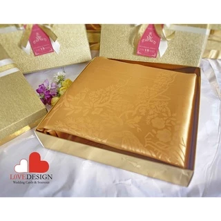 ของรับไหว้ ผ้าแพร แพ็คกล่องสีทอง คาดโบว์สุดสวย ของขวัญ ของไหว้ผู้ใหญ่ ของชำร่วย สงกรานต์ งานเกษียณ งานแต่ง พร้อมส่ง