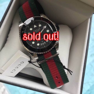 🇺🇸พร้อมส่ง GUCCI Dive Black Dial Men’s Watch 45mm. อปก.ครบพร้อมใบรับประกัน