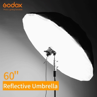 Godox 60 inch 150cm Silver Black Reflective Umbrella with Large Diffuser Cover