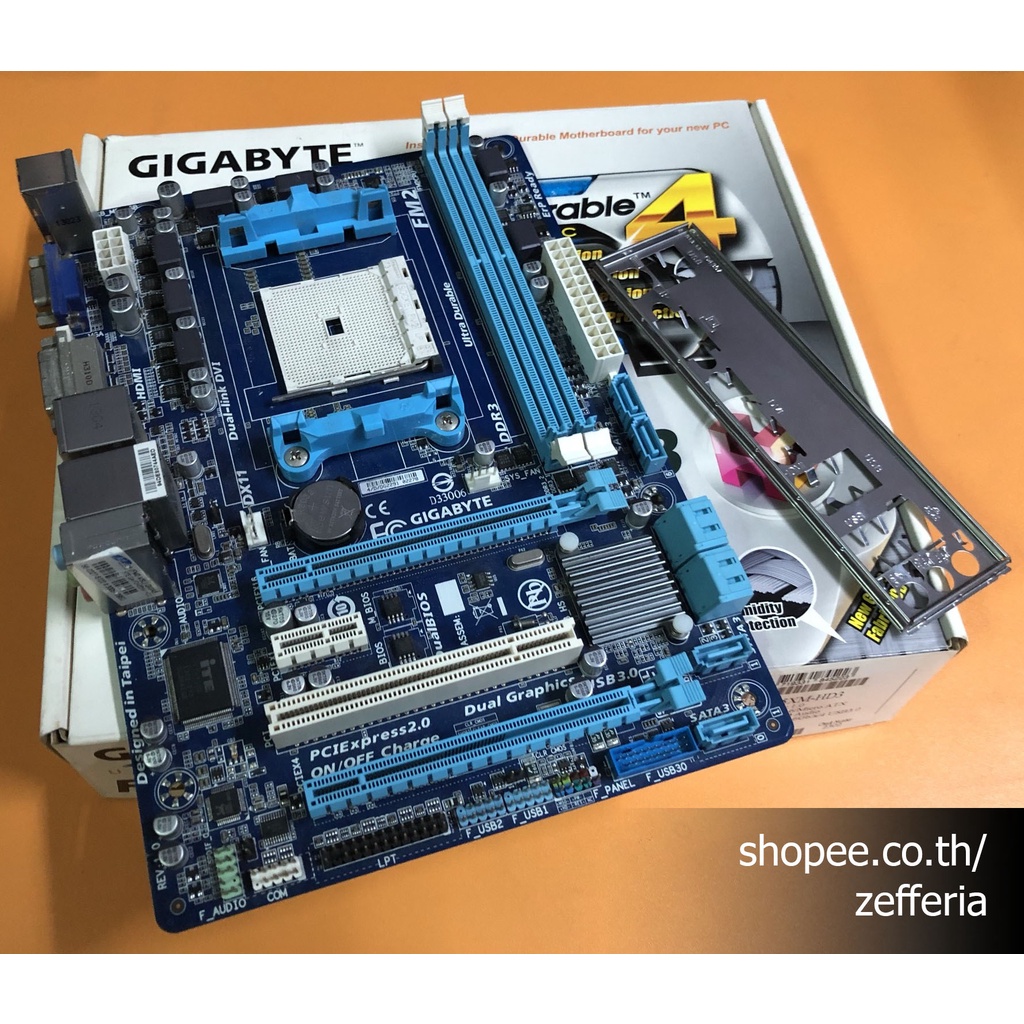 [มือสอง/พร้อมส่ง] เมนบอร์ด AMD FM2 DDR3 GIGABYTE (GA-F2A85XM-HD3) Mainboard