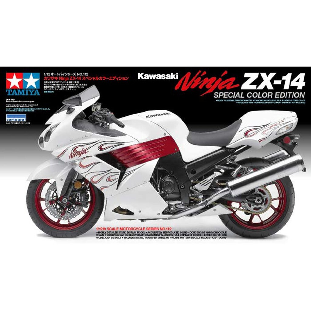[ชุดโมเดลสเกลประกอบเอง] TAMIYA 14112 1/12 Kawasaki Ninja ZX-14 Special Color Edition โมเดลทามิย่าแท้ model #1