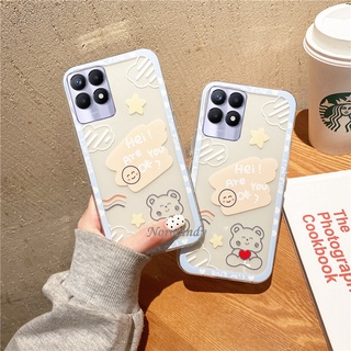 2022 New เคสโทรศัพท์ Creative Casing Realme GT 2 Pro / Narzo 50 50i / Narzo 50A Prime Transparent Phone Case Cute Cartoon Bear Pattern Silicagel TPU Soft Case Shock-proof Protective Cover เคส