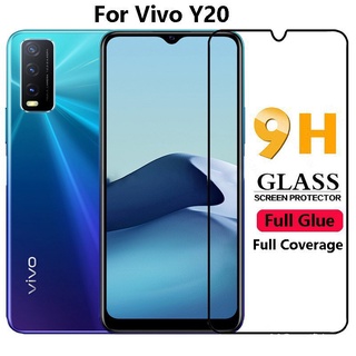 ขายส่ง Vivo Y20 VivoY20 Y 20 9H ฟิล์มกระจกนิรภัย ป้องกันหน้าจอ ฟิล์มกาวเต็มรูปแบบ ครอบคลุมเต็มรูปแบบ ฟิล์มกระจกป้องกันด้านหน้า