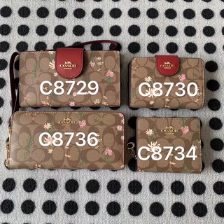 Outlet ส่วนลด🌈 COACH C8729 C8730 C8736 C8734 COACH  กระเป๋าสตางค์ใบสั้นผู้หญิง 2 ขนาด กระเป๋าสตางค์ใบยาว