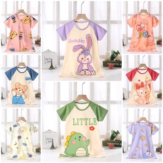 ชุดนอนเด็กผู้หญิง ลายการ์ตูนทรงกระโปรง กระโปรงสั้น เสื้อผ้าน่ารักๆ