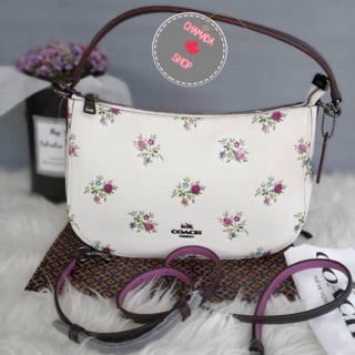 Coach 22830 Chalk Cross Stitch Floral Print Chelsea Crossbody Purse