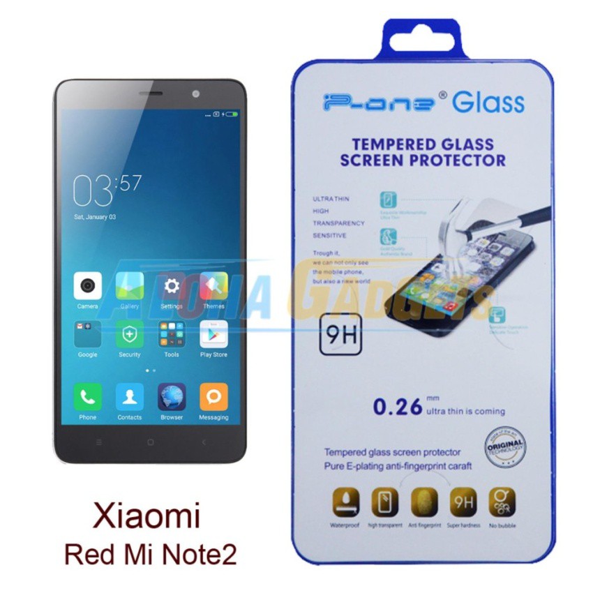 P-One ฟิล์มกระจกนิรภัย Xiaomi Red Mi Note2
