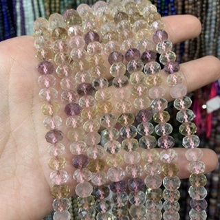 อเมทริน Ametrine ทรงล้อรถ เจียเหลี่ยม A *เล่นไฟสวยมาก* ขนาด 8*6 mm