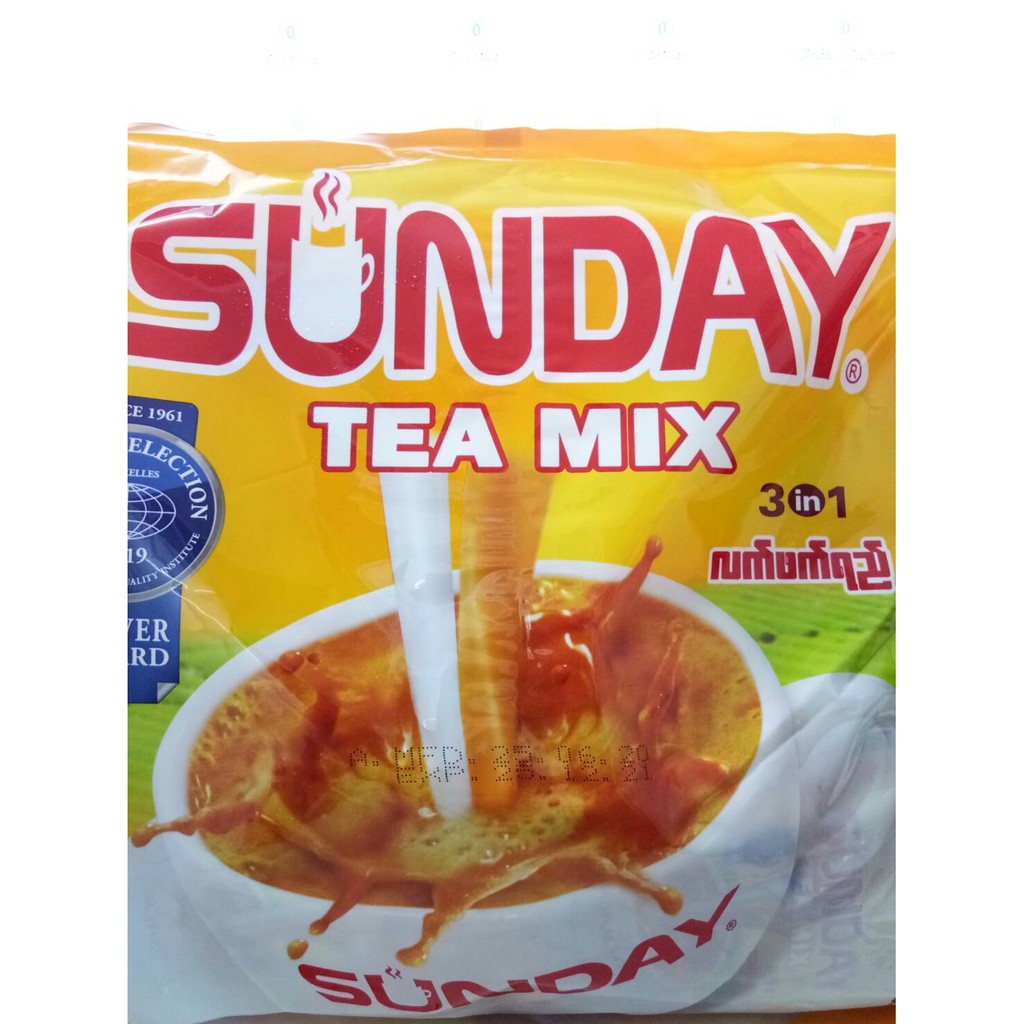 ชาพม่า SUNDAY Tea Mix ชาชงสำเร็จรูป 3 in 1 ชาพม่า 30 ซอง