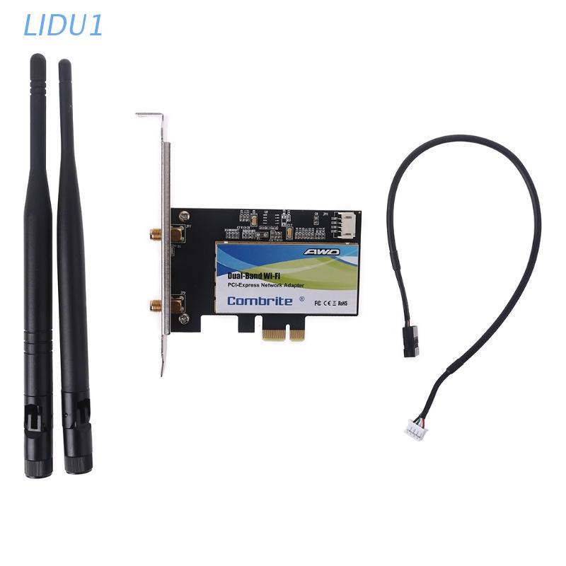 LIDU1  PCIE WiFi Card Adapter Bluetooth-compatible Dual Band Wireless Network Card Repetidor Adaptador for PC Desktop