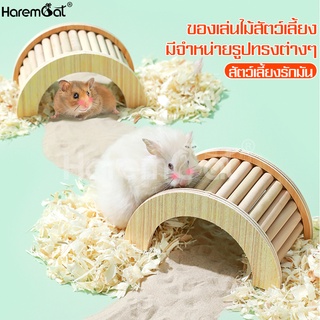 Harmcat บันไดไม้ แต่งกรงสัตว์เลี้ยง สะพานไม้หนูแฮมสเตอร์ ของเล่นหนูแฮมเตอร์ ของเล่นสะพานโค้ง บ้านหลบไม้ บันไดทางขึ้น