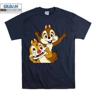 เสื้อยืด ผ้าฝ้าย 100% พิมพ์ลาย Chip N Dale Face สวมใส่สบาย แฟชั่นสําหรับผู้ชายS-5XL