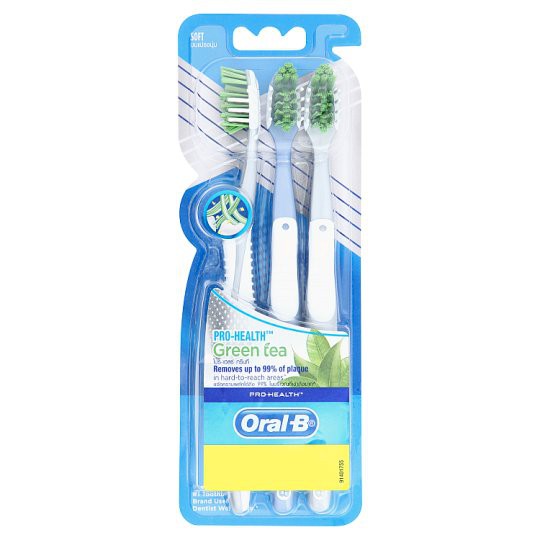 ออรัลบี โปรเฮลธ์ กรีนที แปรงสีฟันขนแปรงนุ่ม 3 ด้าม แปรงสีฟัน OralB