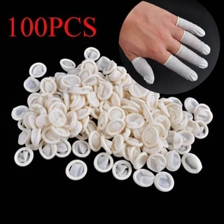 ESPOIR1 100PCS ฝาครอบนิ้วปลายนิ้วธรรมชาติป้องกันถุงมือยางยาง