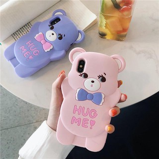 เคสเคสโทรศัพท์มือถือลายการ์ตูนหมี Hug Me สําหรับ Xiaomi Mi 6X A 2 Lite Redmi Note 7 6 5 Pro 6a 4x 4 3 Lovely Bow Bear Soft Silicone Cases Cover