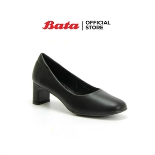 *Best Seller* Bata บาจา รองเท้าคัทชูหนัง รองเท้ารับปริญญา ทำงาน สำหรับผู้หญิง ส้นสูง 2 นิ้ว สีดำ รหัส 7516661