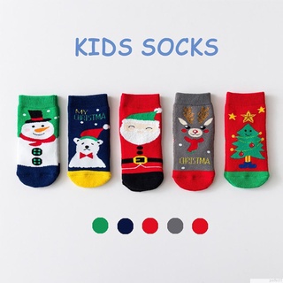 5 Pairs/set Baby Sock Christmas Socks Kids Boys Girls Cotton Socks Children Cartoon Santa Claus Elk Pattern Colourful Funny Soft Warm Socks