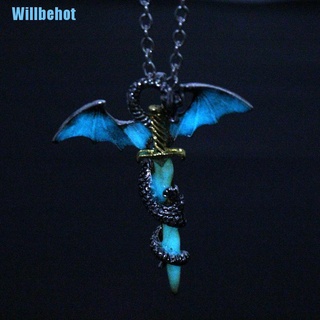 (Willbehot) เครื่องประดับ สร้อยคอโซ่ พร้อมจี้รูปดาบมังกร