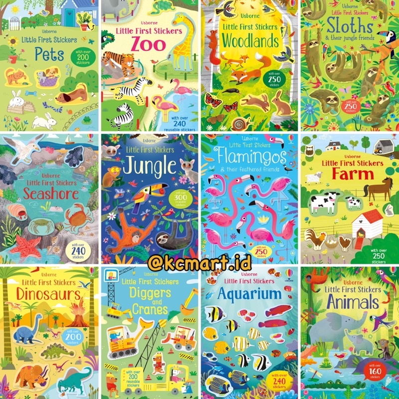 Usborne Sticker Book Little First Stickers Book หนังสือสติกเกอร์สําหรับเด็กแบบใช้ซ้ําได้ หนังสือนําเ