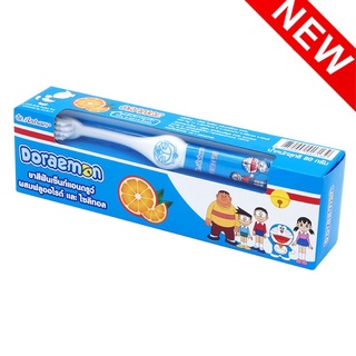 St.Andrews เซ็นท์แอนดรูว์ ยาสีฟันสำหรับเด็ก รุ่นโดเรมอน 80 กรัม + แปรงสีฟัน Doraemon (((รสส้ม)))