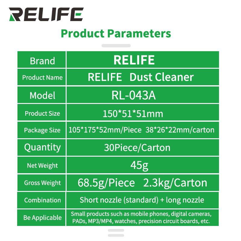 ลูกยางเป่าลม 2 in 1 RL-043A ลูกบอลปัดฝุ่น เป่าฝุ่น เปลี่ยนความยาวหัวได้ RELIFE Dust Cleaner