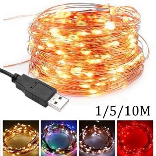 1/5/10M USB LED String Lights for Xmas Garland Party Wedding Decoration Christmas Tree Flasher Fairy Lights