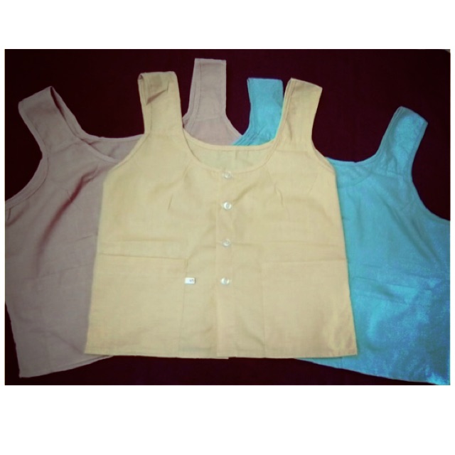 เสื้อคอกระเช้า  กระดุมหน้า เสื้อซับในคนแก่