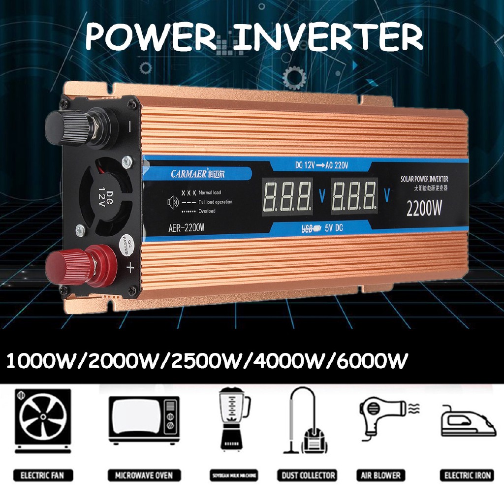 Wow D83ddd0c 1000 6000w Lcd Solar Power Inverter Dc 1224v Ac 110220v Sine Wave Converter 0684