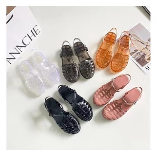 รองเท้าแตะแบบรัดส้นยางนิ่มใส่สบาย สีใสกากเพชร น่ารักเบอร์36-40 010