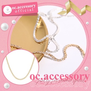 เครื่องประดับแฟชั่นสร้อยคอโซ่หมุดเพชรย้อนยุคชุบทองสไตล์วินเทจ  vintage chain necklace. By oc.accessory