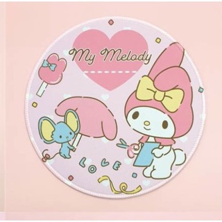 MY MELODY H แผ่นรองเมาส์ แผ่นรองเม้าส์ ลาย MY MELODY H  PINK  ขนาดเส้น้ผ่านศุนย์กลาง 23 cm สวยงามน่าใช้งาน BY PMYL SHOP