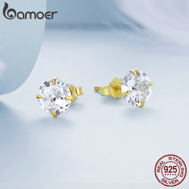 Bamoer زوج حلق فضة 925 بالزركون — صورة 3