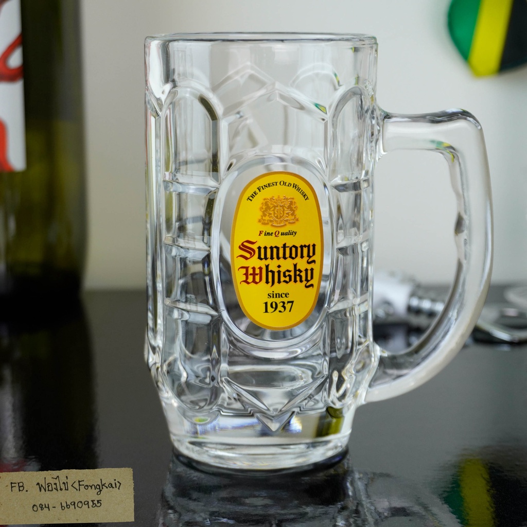 แก้วเบียร์มัคญี่ปุ่น (มีหูจับ) Suntory Whisky  แท้