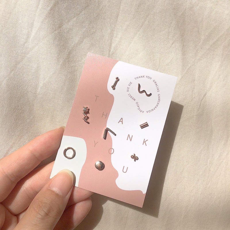 ต่างหูโรเดียม seven heaven เซต7ชิ้น