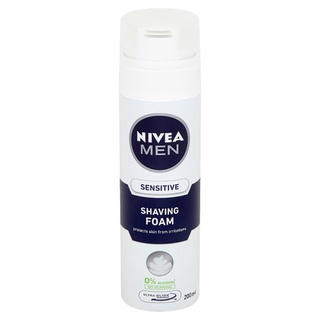 🔥สินค้าขายดี!! นีเวีย เมน เซนซิทีฟ ผลิตภัณฑ์สำหรับโกนหนวด 200มล. Nivea Men Sensitive Shaving Foam 200ml