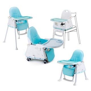 ○۞เก้าอี้กินข้าวเด็ก เก้าอี้เด็ก High chair Multifuntion 🌟ฟรี เบาะนั่ง ถาดรองอาหาร  ล้อลาก (BBMM แท้100%)