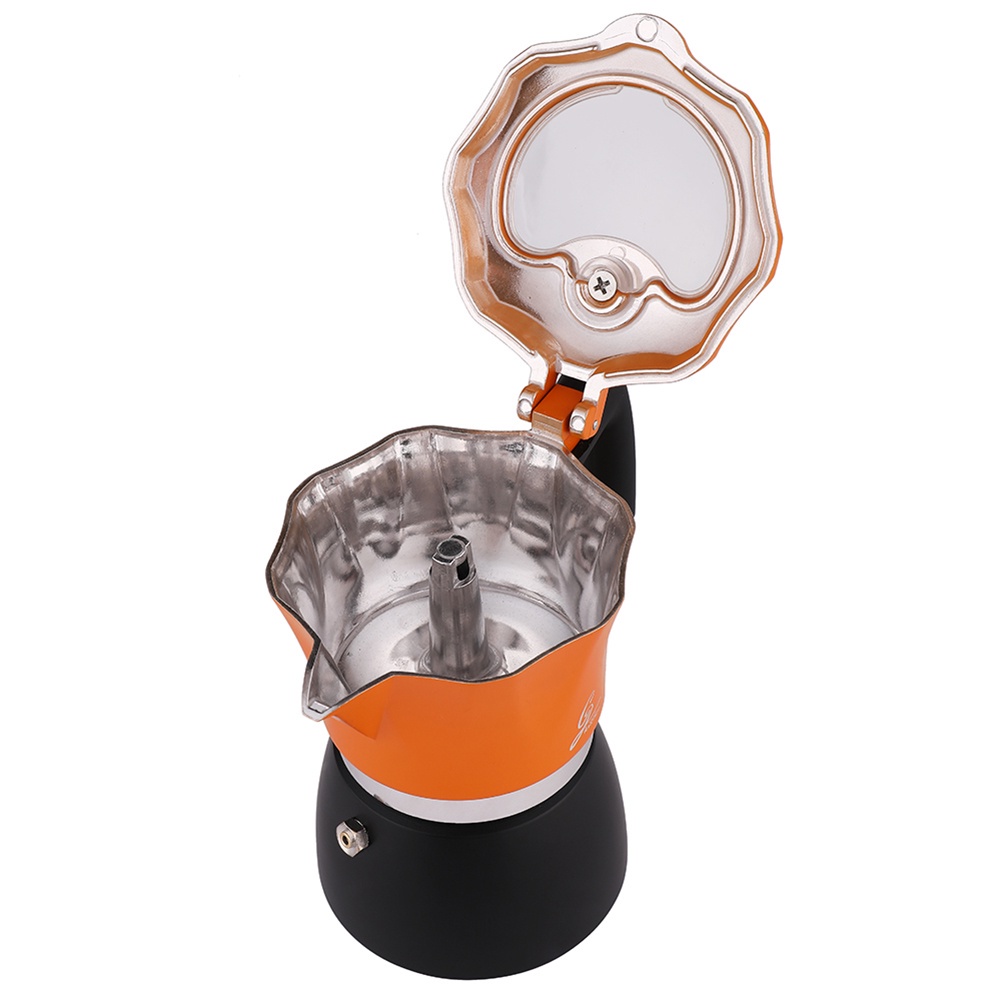 3/6Cup Moka Pot กาต้มกาแฟสดพกพา หม้อต้มกาแฟ ทรงแปดเหลี่ยม (ด้ามจับเป็นพลาสติกลายไม้)  150/300ML