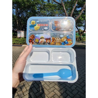 Lunch box Kotak makan Microwave Anak Karakter 3 sekat  500ml - 9008