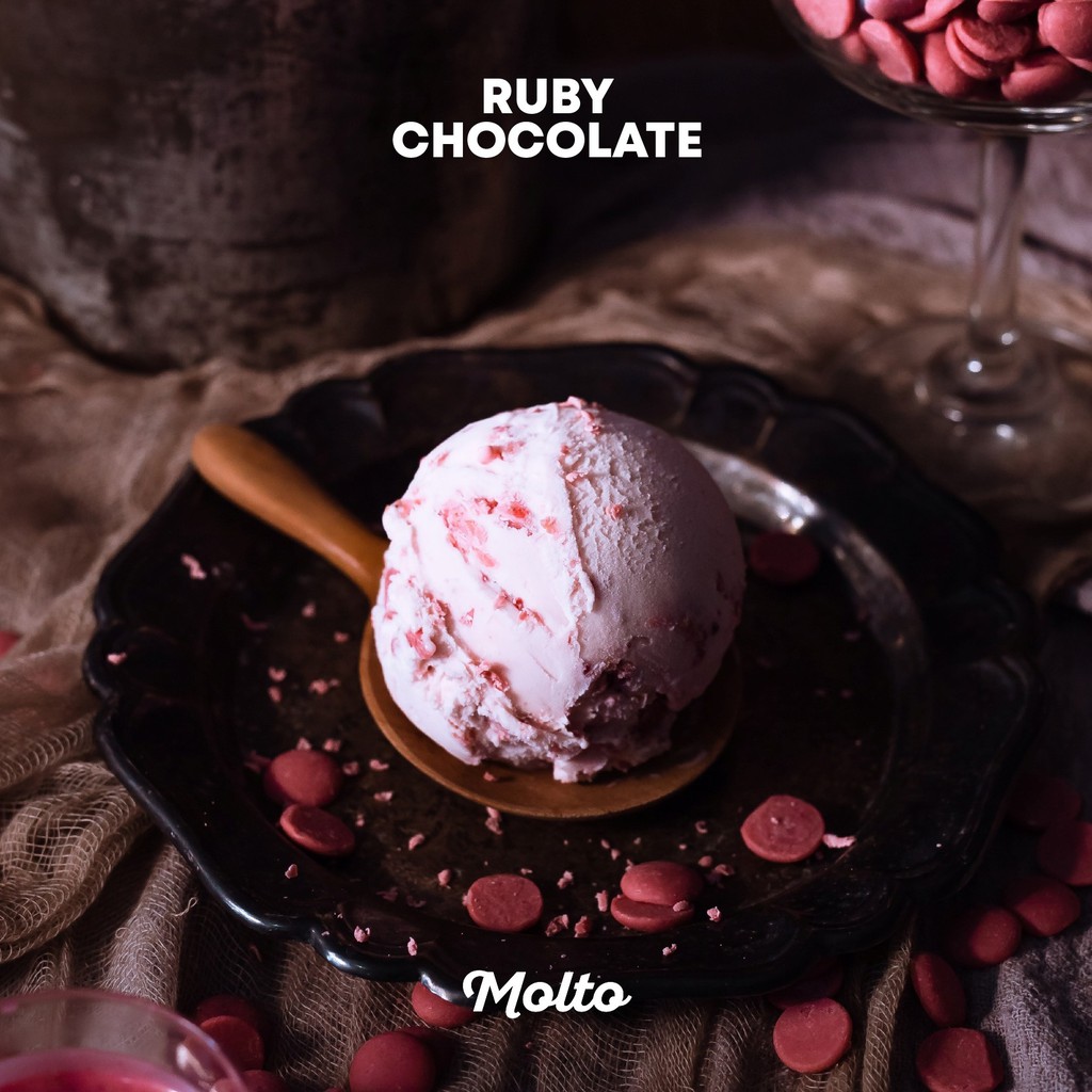 Ruby Chocolate (ไอศกรีม รูบี้ ช็อกโกแลต 1 ถ้วย 16 oz.) - Molto premium Gelato