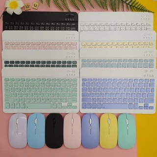 【คีย์บอร์ดไทย / เมาส์ไร้สาย】ใช้ได้กับโทรศัพท์มือถือ แท็บเล็ต คอมพิวเตอร์ Wireless Bluetooth keyboard แป้นพิมพ์ทัชแพด RGB