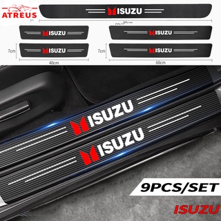 Isuzu Dmax Mux สติกเกอร์คาร์บอนไฟเบอร์ ป้องกันรอยขีดข่วน สำหรับติดประตูรถยนต์ Threshold stickers to prevent trampling