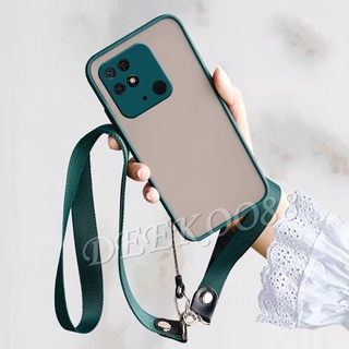 พร้อมส่ง เคสโทรศัพท์มือถือ ผิวด้าน พร้อมสายคล้องคอ และเชือกคล้องคอ สําหรับ Xiaomi Redmi 10C 10 2022 Redmi10C