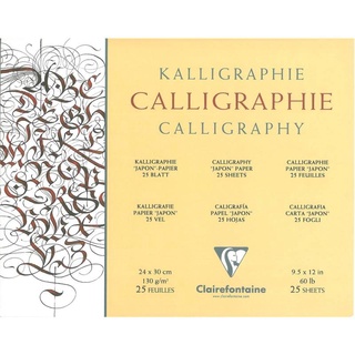Clairefontaine Pad Calligraphy สมุดอักษรประดิษฐ์ (อักษรวิจิตร) 25แผ่น 130 แกรม 24x30 ซม. 96439C